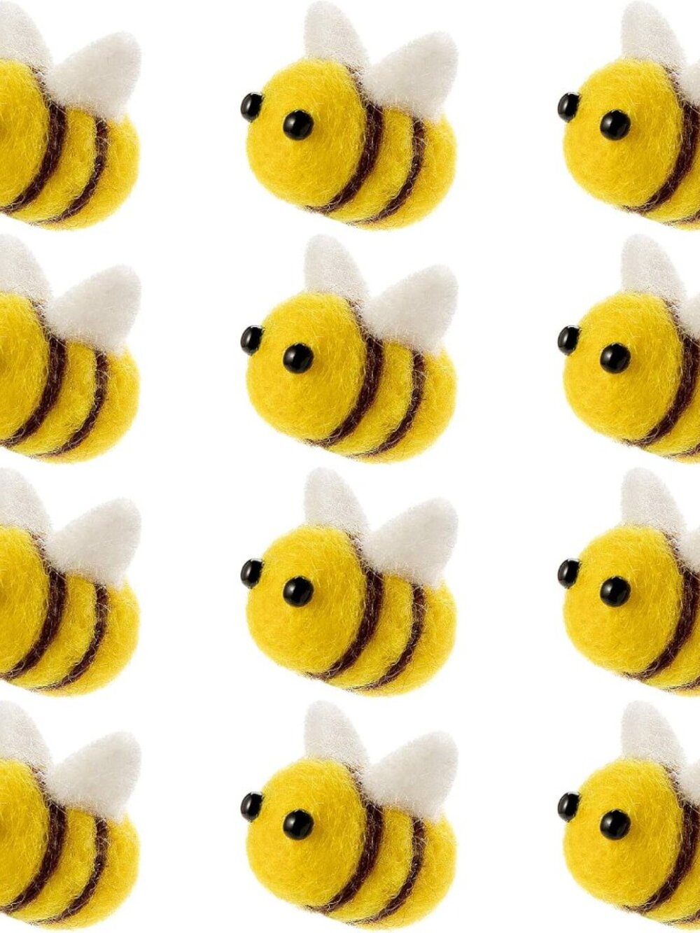 12 Set Felt Bees for Crafts, Wool Felt Bumble Bee Plush for Tiered Tray Decorati